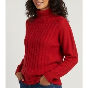 CROFT & BARROW Turtleneck Knit Sweater, Women’s M, Red